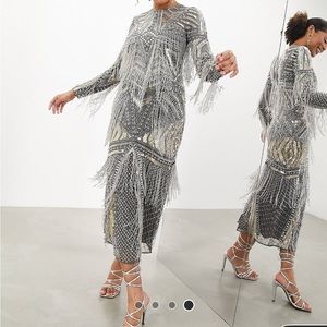 ASOS Embellished Beaded Fringe Dress